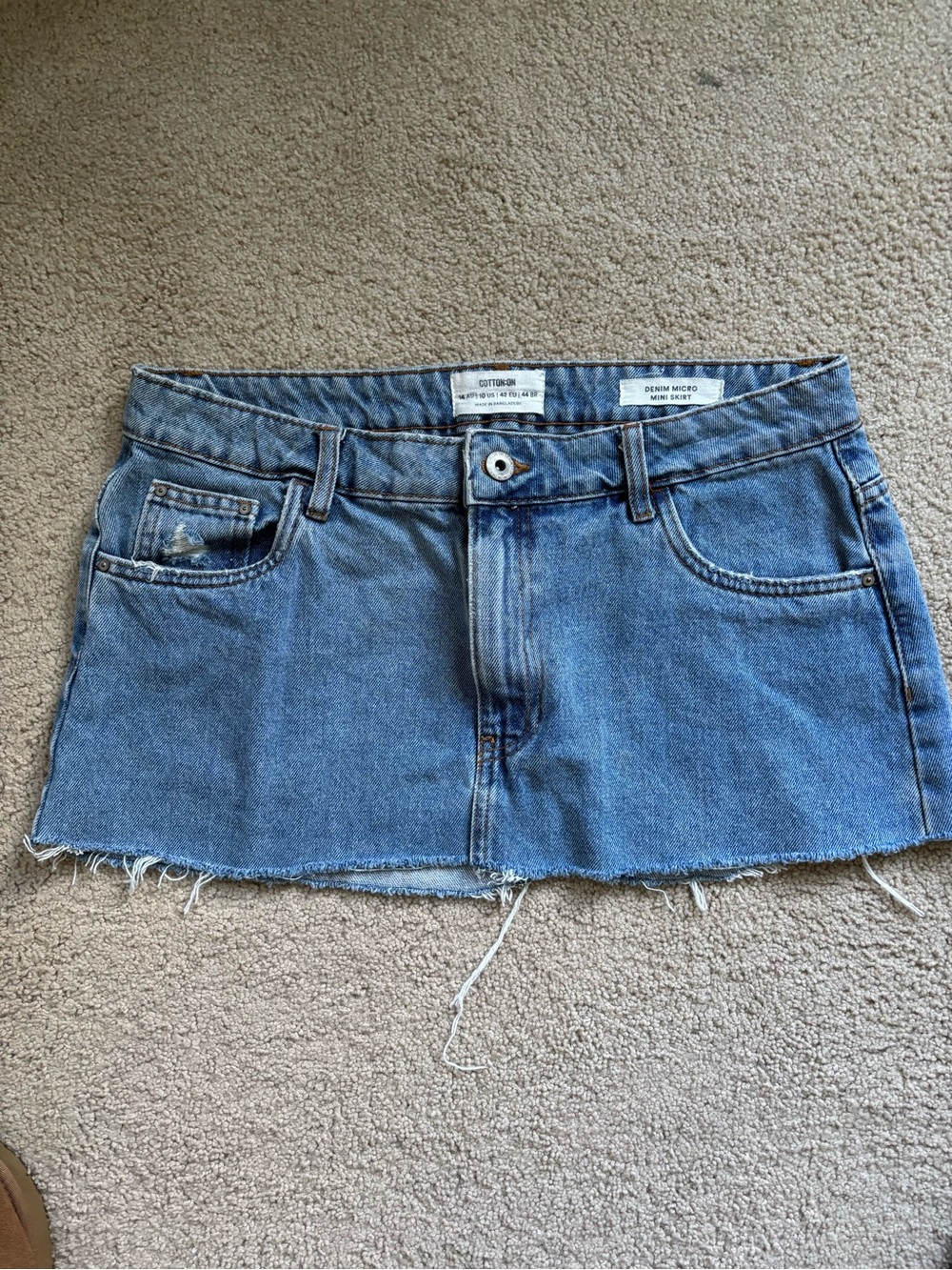 Cotton On Light Blue Denim Micro Mini Skirt